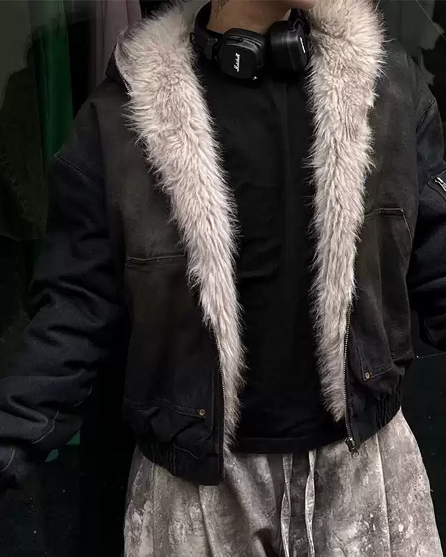 Frostlined Denim Hoodie