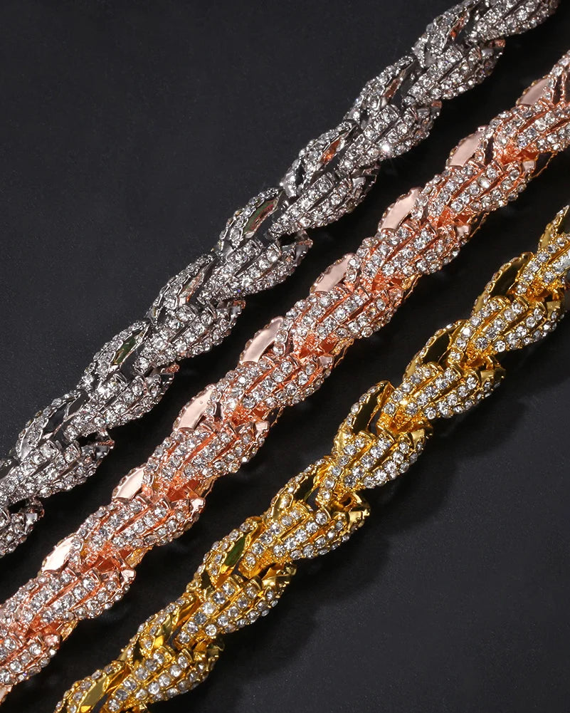 9mm Iced Out Rope Chain