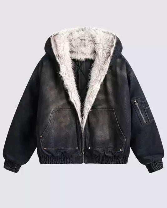 Frostlined Denim Hoodie