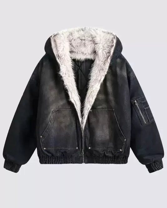 Frostlined Denim Hoodie