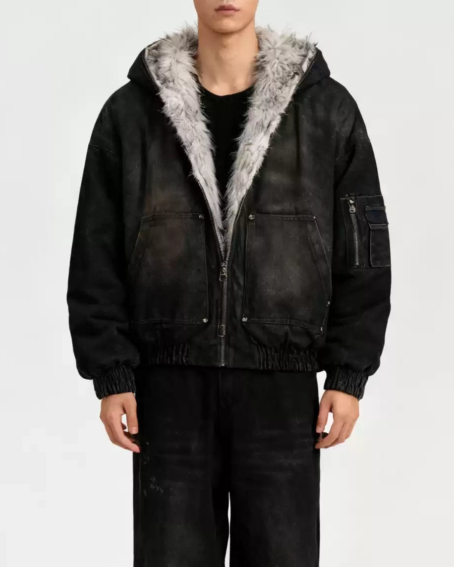 Frostlined Denim Hoodie