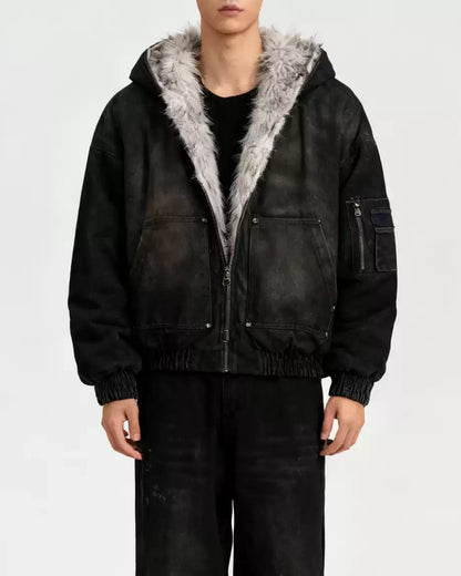 Frostlined Denim Hoodie