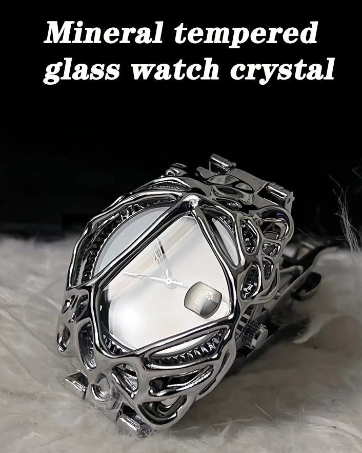 Dark Silver Artistic Shape Watch