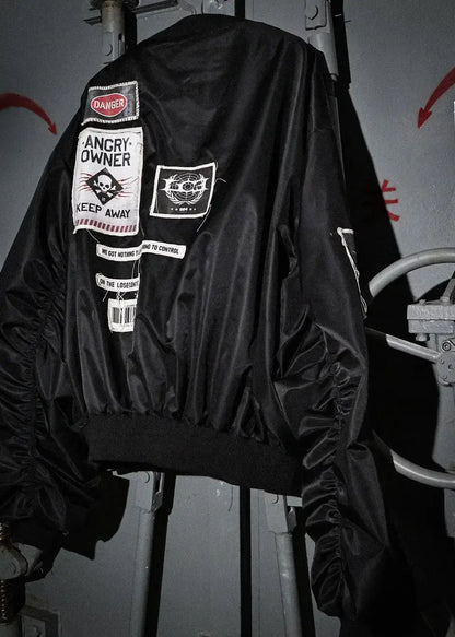 Warning label printed short style coat（glossy）