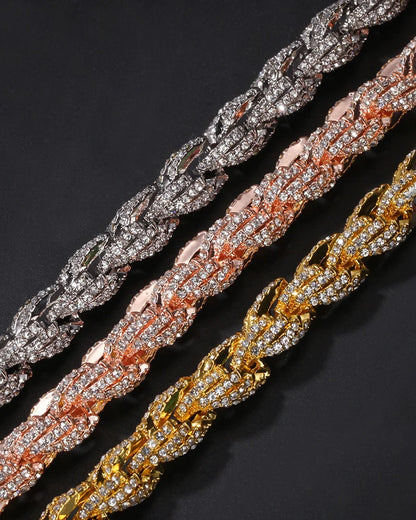 9mm Iced Out Rope Chain