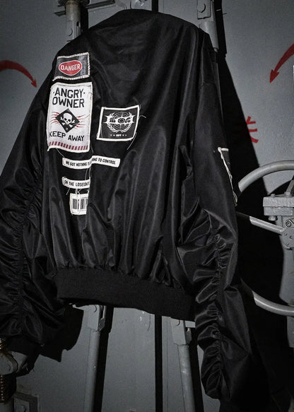 Warning label printed short style coat（glossy）