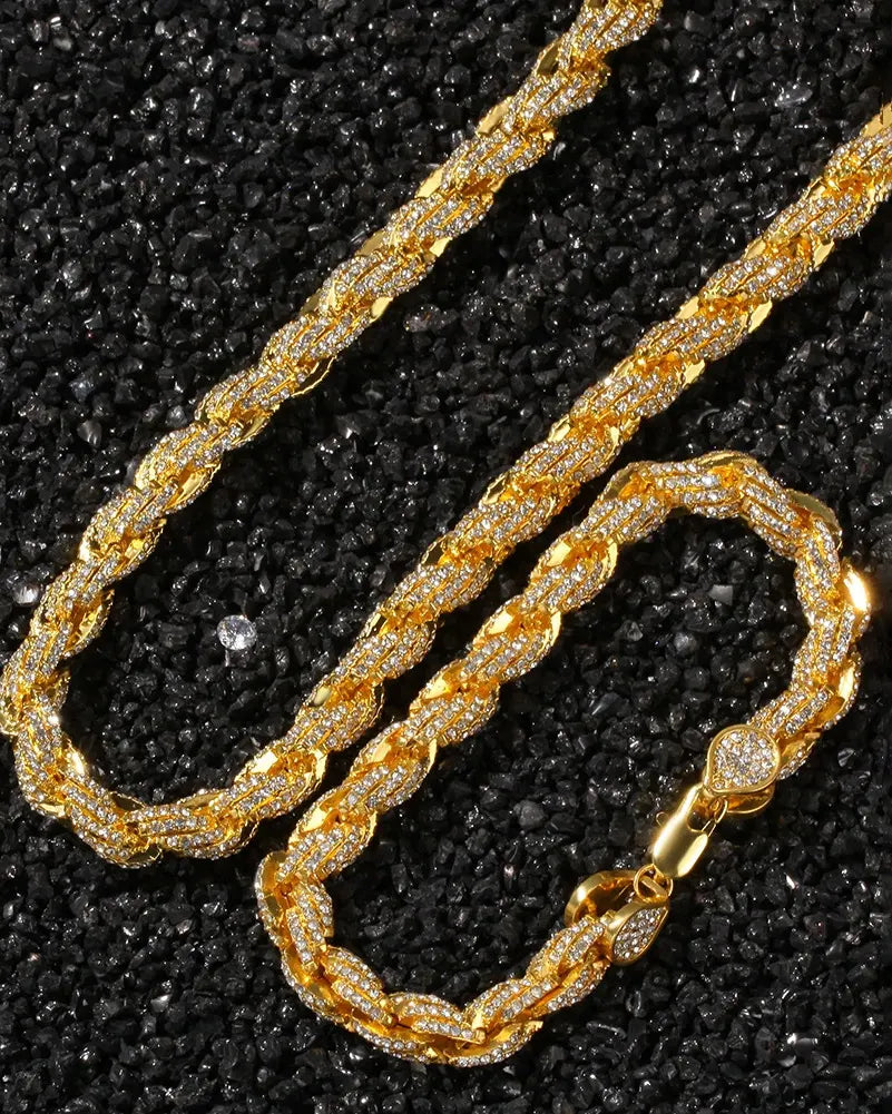 9mm Iced Out Rope Chain