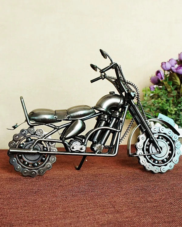 Handcrafted Motorcycle Sculpture