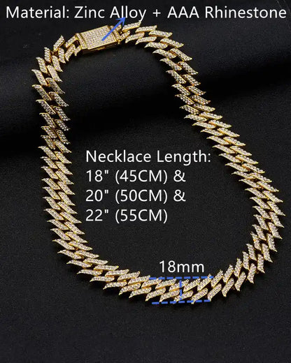 18mm Golden Lightning Cuban chain