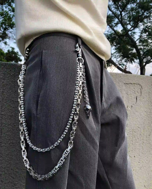 ビザンチン レイヴン パンツ チェーン