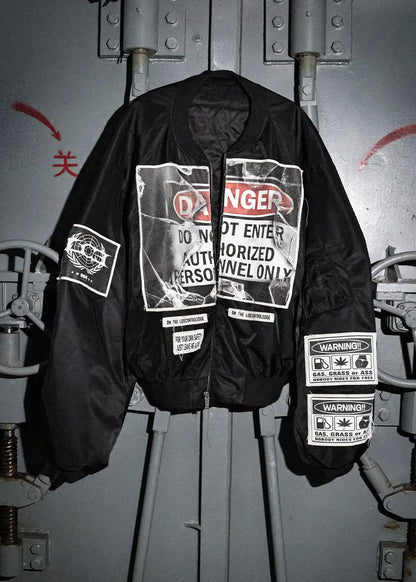 Warning label printed short style coat（glossy）