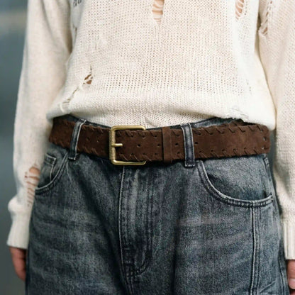 The Artisan Whipstitch Suede Belt