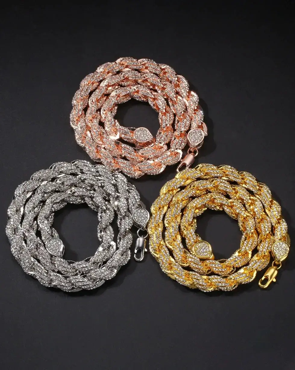 9mm Iced Out Rope Chain