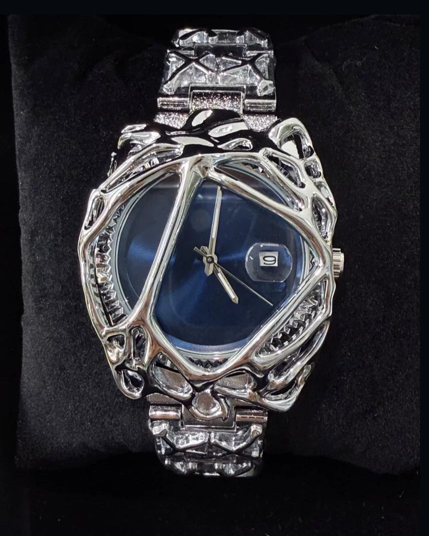 Dark Silver Artistic Shape Watch
