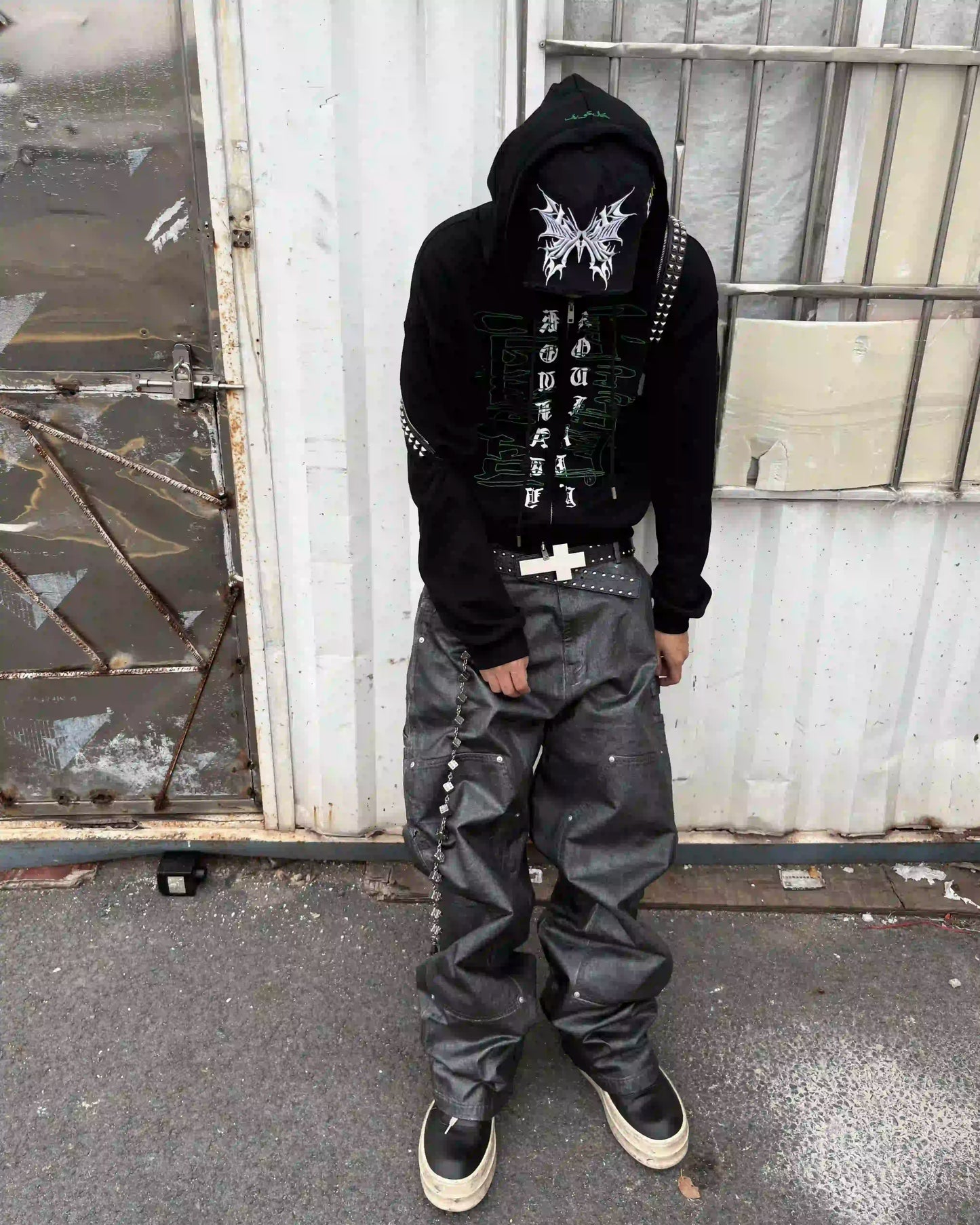 Waxed Metal Cascade Trousers