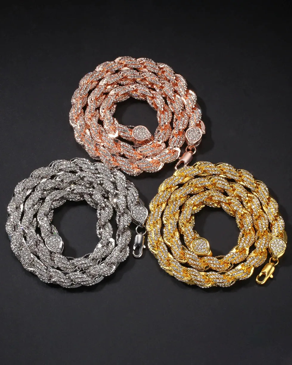 9mm Iced Out Rope Chain