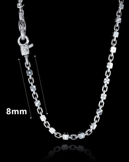 Dice-shaped matrix belt chain