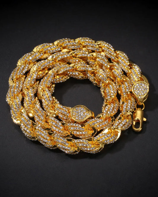 9mm Iced Out Rope Chain