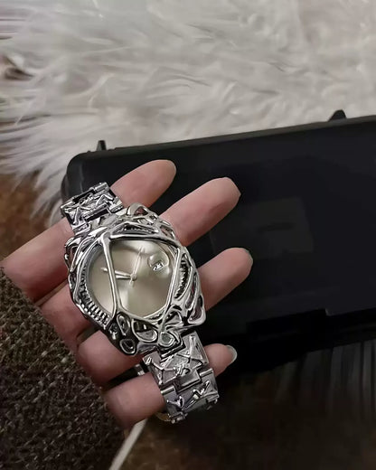 Dark Silver Artistic Shape Watch