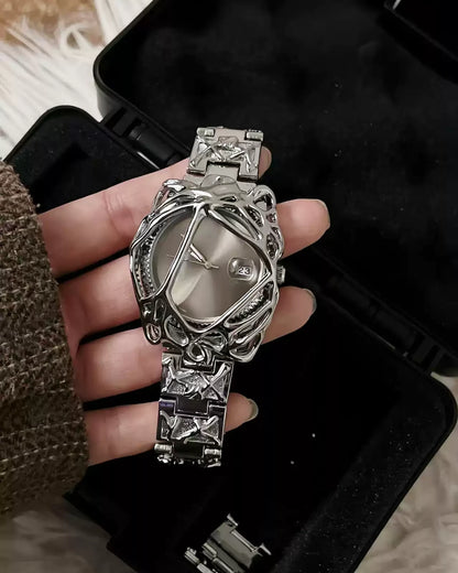 Dark Silver Artistic Shape Watch