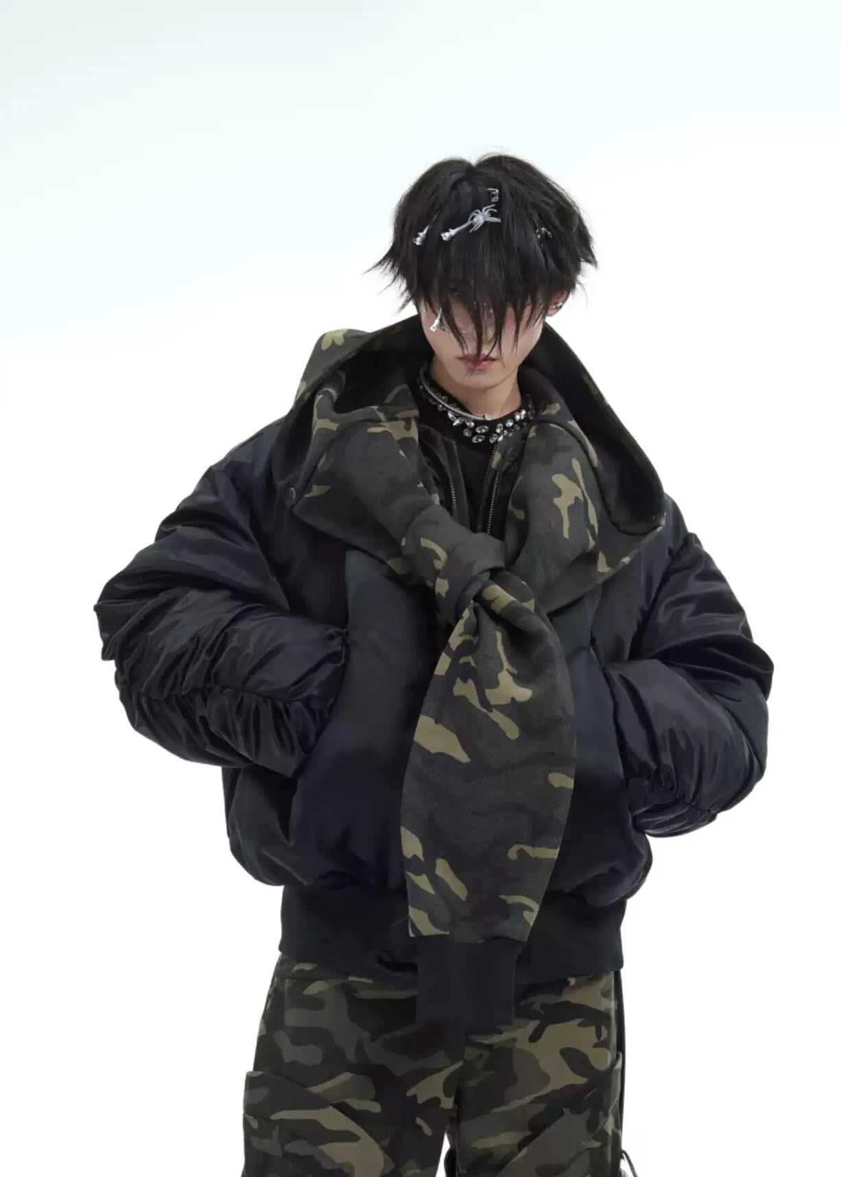 Camouflage hooded jacket
