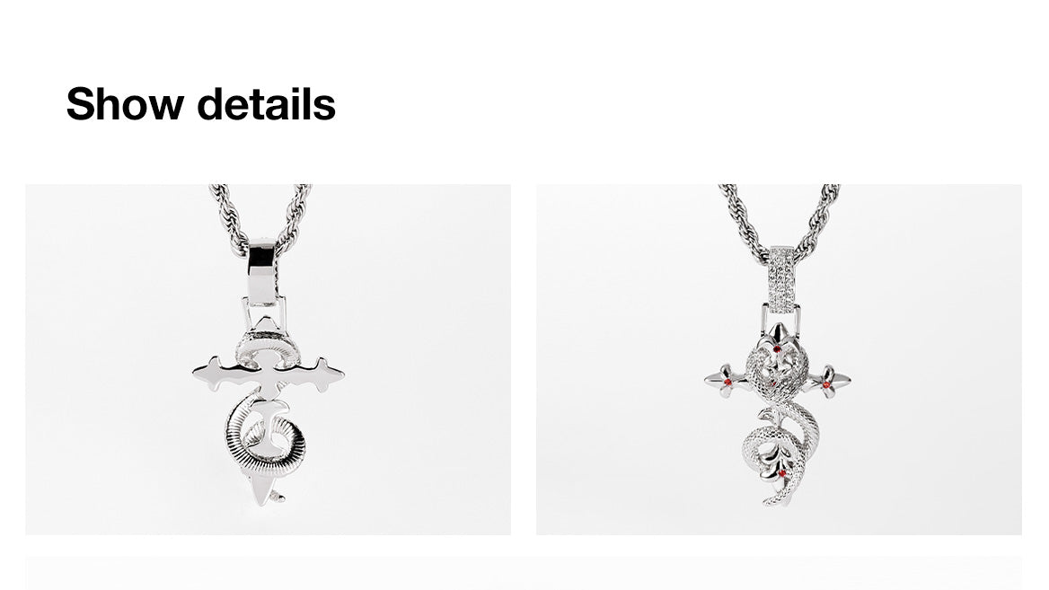 Crimson Serpent Cross Necklace
