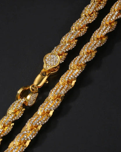9mm Iced Out Rope Chain