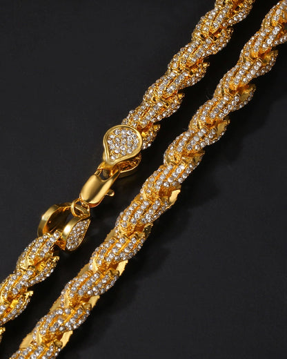 9mm Iced Out Rope Chain