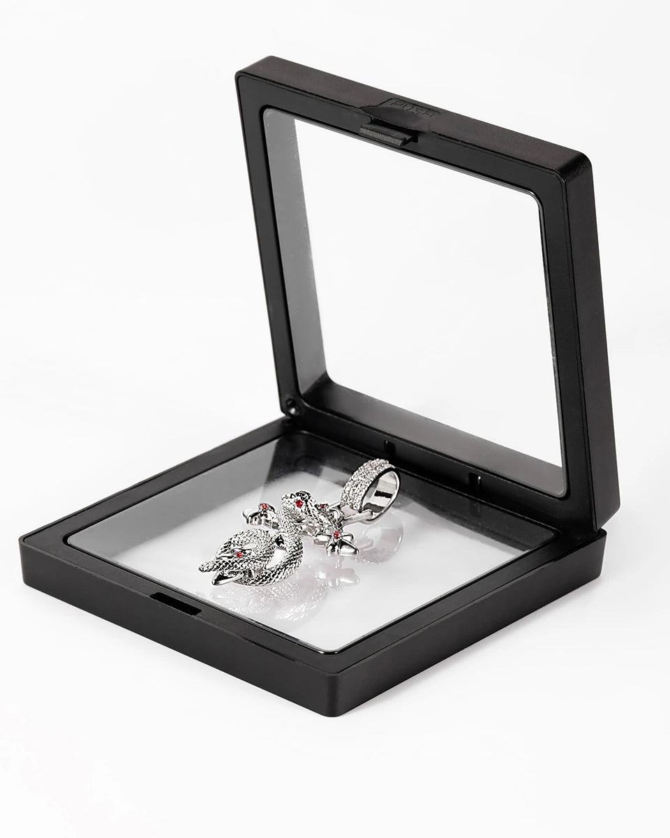 Crimson Serpent Cross Necklace